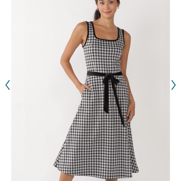 NWOT Draper James sleeveless RSVP midi dress black and cream. Size xs - Picture 7 of 8